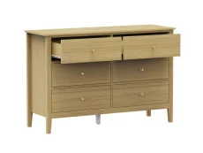 Core Core Henley Oak 3+3 Drawer Wide Chest of Drawers