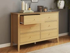 Core Henley Oak 3+3 Drawer Wide Chest of Drawers Core Henley Oak 3+3 Drawer Wide Chest of Drawers