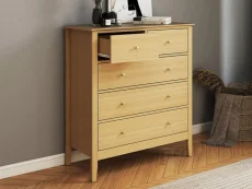 Core Core Henley Oak 3+2 Drawer Wide Chest of Drawers