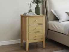 Core Core Henley Oak 3 Drawer Bedside Table