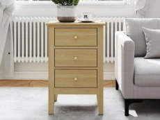 Core Henley Oak 3 Drawer Bedside Table Core Henley Oak 3 Drawer Bedside Table