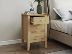 Core Core Henley Oak 3 Drawer Bedside Table