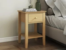 Core Core Henley Oak 1 Drawer Bedside Table