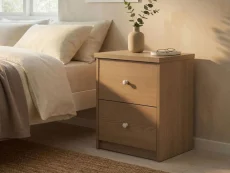Core Core Freya Oak 2 Drawer Bedside Table