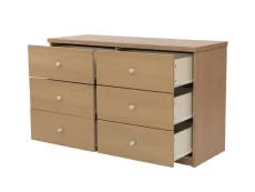 Core Core Freya Oak 3+3 Drawer Wide Chest of Drawers