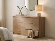 Core Core Freya Oak 3+3 Drawer Wide Chest of Drawers