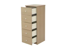 Core Core Freya Oak 5 Drawer Narrow Chest of Drawers