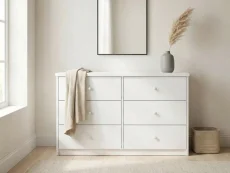 Core Core Erin White 3+3 Drawer Wide Chest of Drawers