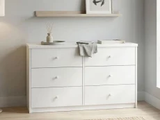 Core Erin White 3+3 Drawer Wide Chest of Drawers Core Erin White 3+3 Drawer Wide Chest of Drawers