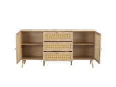 Birlea Birlea Croxley Rattan and Oak 2 Door 3 Drawer Sideboard