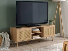 Birlea Birlea Croxley Rattan and Oak Large TV Unit