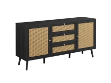 Birlea Birlea Croxley Rattan and Black 2 Door 3 Drawer Sideboard