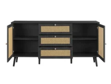 Birlea Birlea Croxley Rattan and Black 2 Door 3 Drawer Sideboard