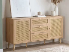 Birlea Croxley Rattan and Oak 2 Door 3 Drawer Sideboard Birlea Croxley Rattan and Oak 2 Door 3 Drawer Sideboard