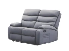 Kidsaw Kidsaw Berkshire Grey Faux Leather 2 Seater Recliner Sofa
