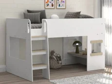 Kidsaw Canbrera White Wooden Mid Sleeper Bed Kidsaw Canbrera White Wooden Mid Sleeper Bed