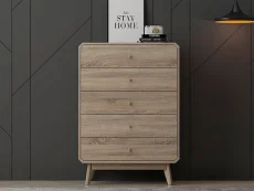 Kidsaw Janeiro Oak 5 Drawer Chest of Drawers