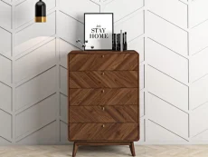 Kidsaw Petra Walnut 4 Drawer Chest of Drawers