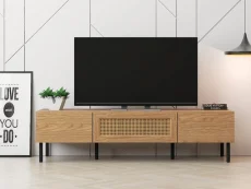 Kidsaw Rome Rattan and Oak 2 Door TV Cabinet Kidsaw Rome Rattan and Oak 2 Door TV Cabinet