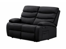 Kidsaw Kidsaw Sussex Black Faux Leather 2 Seater Recliner Sofa