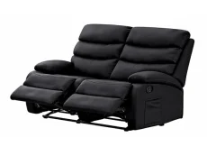 Kidsaw Kidsaw Sussex Black Faux Leather 2 Seater Recliner Sofa
