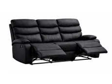 Kidsaw Kidsaw Sussex Black Faux Leather 3 Seater Recliner Sofa