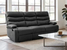 Kidsaw Sussex Black Faux Leather 3 Seater Recliner Sofa Kidsaw Sussex Black Faux Leather 3 Seater Recliner Sofa