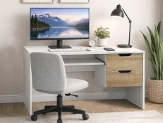 Kidsaw Kidsaw Swansea White and Oak 2 Drawer Desk