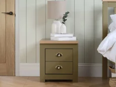 Birlea Highgate Olive and Oak Effect 2 Drawer Bedside Table Birlea Highgate Olive and Oak Effect 2 Drawer Bedside Table