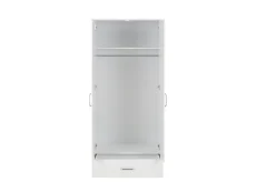 Seconique Seconique Dakota White 2 Door 1 Drawer Mirrored Wardrobe