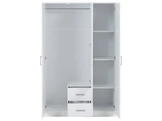 Seconique Seconique Dakota White 3 Door 2 Drawer Mirrored Wardrobe