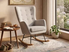 Seconique Seconique Hayden Beige Fabric Rocking Chair