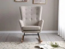 Seconique Seconique Hayden Beige Fabric Rocking Chair