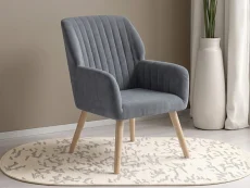Seconique Seconique Jordan Dark Grey Velvet Accent Chair