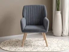 Seconique Seconique Jordan Dark Grey Velvet Accent Chair
