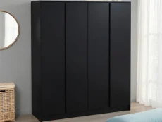 Seconique Malvern Black 4 Door Wardrobe Seconique Malvern Black 4 Door Wardrobe