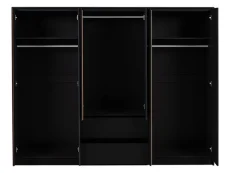 Seconique Seconique Malvern Black 6 Door 2 Drawer Wardrobe