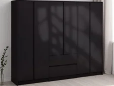 Seconique Seconique Malvern Black 6 Door 2 Drawer Wardrobe