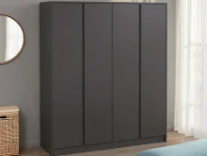 Seconique Malvern Grey 4 Door Wardrobe Seconique Malvern Grey 4 Door Wardrobe