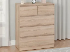 Seconique Malvern Sonoma Oak 3+2 Drawer Chest of Drawers Seconique Malvern Sonoma Oak 3+2 Drawer Chest of Drawers