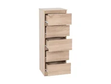 Seconique Seconique Malvern Sonoma Oak 5 Drawer Narrow Chest of Drawers