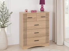 Seconique Seconique Tessa Natural Oak 3+2 Drawer Chest of Drawers