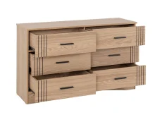 Seconique Seconique Tessa Natural Oak 3+3 Drawer Chest of Drawers