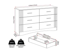 Seconique Seconique Tessa Natural Oak 3+3 Drawer Chest of Drawers
