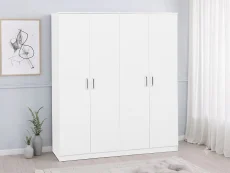 Seconique Seconique Dakota White 4 Door Wardrobe