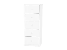 Core Core Erin White 5 Drawer Narrow Chest of Drawers