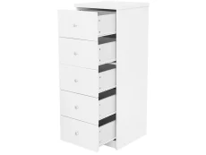 Core Core Erin White 5 Drawer Narrow Chest of Drawers