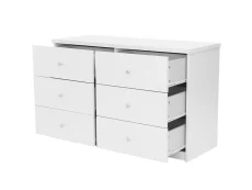 Core Core Erin White 3+3 Drawer Wide Chest of Drawers