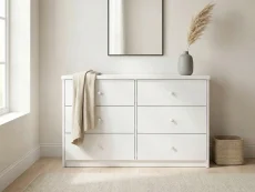 Core Erin White 3+3 Drawer Wide Chest of Drawers Core Erin White 3+3 Drawer Wide Chest of Drawers
