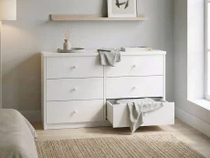 Core Core Erin White 3+3 Drawer Wide Chest of Drawers